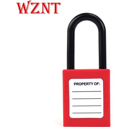 5pcs Free shipping 38mm thermoplastic plastic nylon shackle safety lockout loto padlock