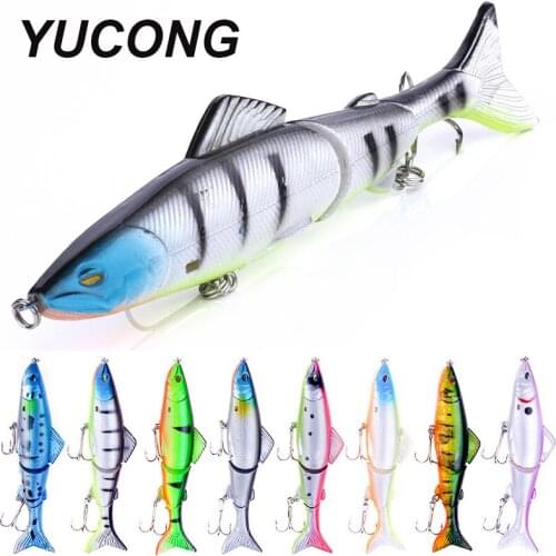 YUCONG 8PCS Sinking Wobblers 12.5cm-18g Jointed Crankbait Swimbaits 3 Segment Hard Artificial Baits For Fishing Pesca Isca