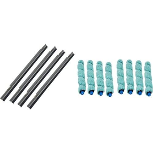 8x Floor Washing Robotic Cleaner Main Brush for Ilife W400 Floor Washing Robot & 4PCs Scraper Wiper