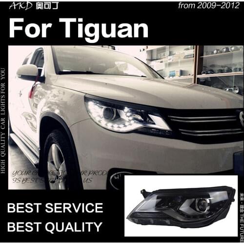 Car Styling for Tiguan Headlights 2007-2012 Tiguan LED Headlight LED DRL Hid Head Lamp Angel Eye Bi Xenon Beam Accessories