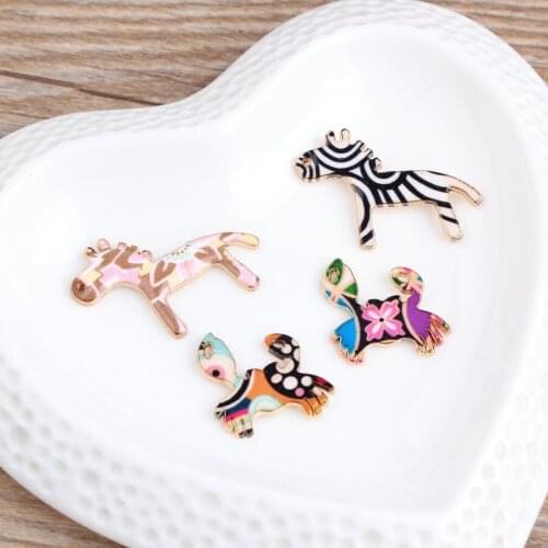 Free shipping Colorful Pattern Alloy drop oil gold-color Cartoon Zebra/Crab shape jewelry charms diy phone/key chain pendants