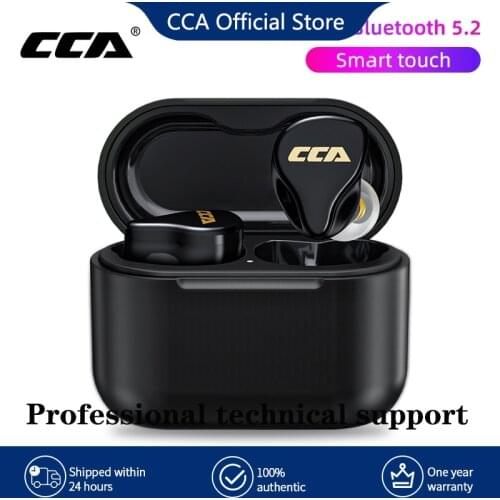 CCA CC4 TWS Wireless Earphones Gaming Noise Cancellation Headset 5.2 Qualcomm Aptx Bluetooth Earphone Up Yo 6hrs playback Time