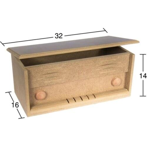 KU300 Large Radio Box, Can Be Painted Wood Mdf Box