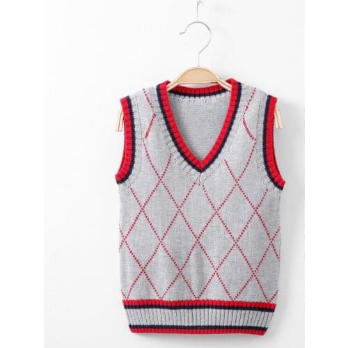 Spring Autumn Plaid Baby Boys Sweater Kids Girls Sleeveless Knit Sweater Vest Children Clothes Kids Knitted Sweater Waistcoat