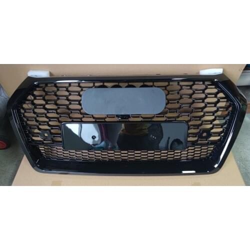 For RSQ5 Style Front Sports Hexagonal Mesh Honeycomb Cover Black Grill for Audi Q5/SQ5 2018 2019 Auto Parts