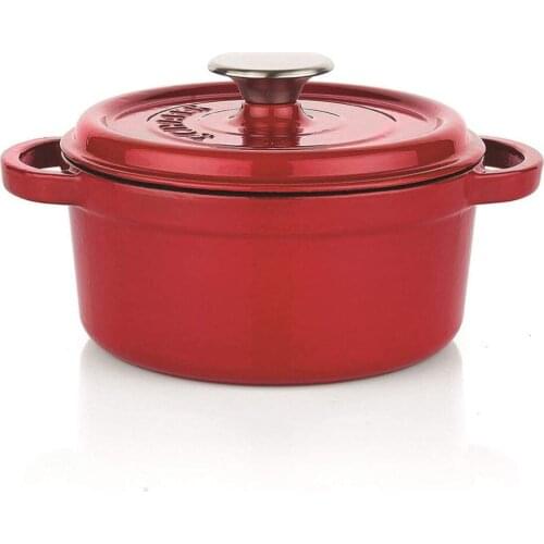 Schafer Guss Chef Casting Deep Pot.-20CM-2 Pieces-Red