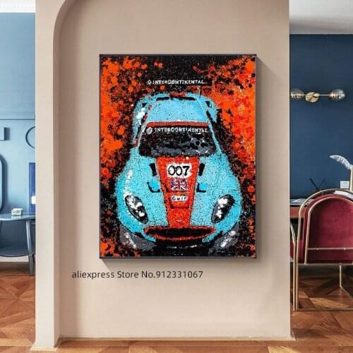 Gulf Britain Racing Car Poster On Canvas Painting Print Nordic Wall Art Picture For Living Noom Home Decoration Frameless
