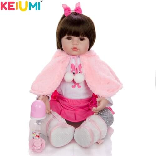 KEIUMI Lovely As Princess 24 Inch Reborn Toy Soft Touch Silicone Vinyl Doll For Girl Alive Reborn Baby Doll Cloth Body Kids Gift