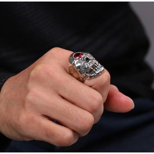 100%S925 Sterling Silver Jewelry Trend Fashion Open Skull Thai Silver Ring