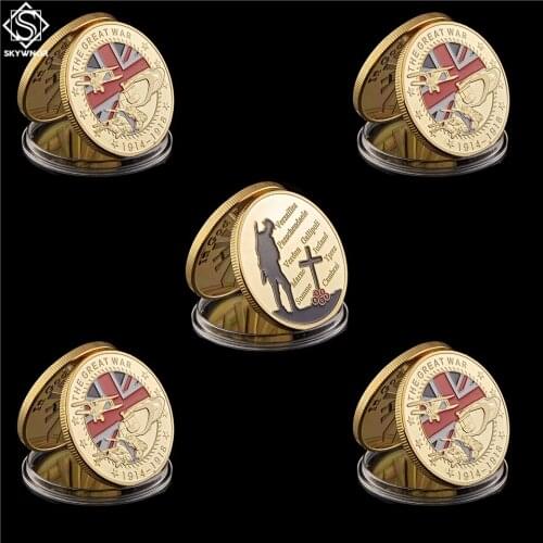 5PCS 1914-1918 World War i 100th Anniversary Commemorative Gold Euro Challenge Coin Collection
