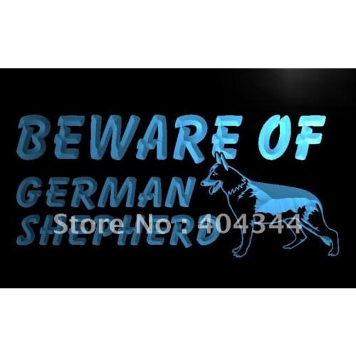 LB838- Beware of German Shepherd Dog LED Neon Light Sign home decor crafts