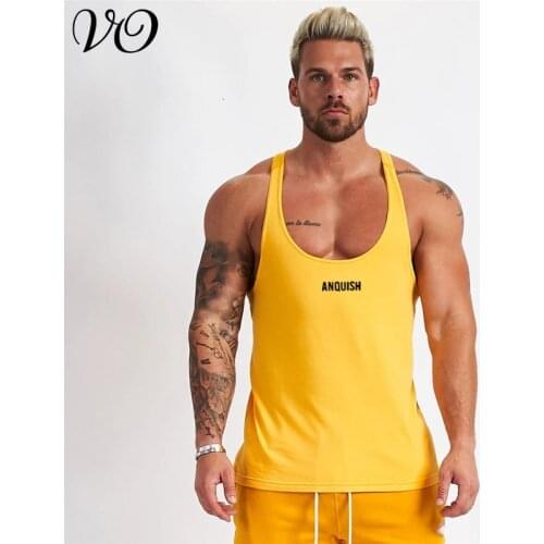 2020 summer new breathable mens racer vest jogger gyms bodybuilding mens clothing fitness exercise fashion sportswear