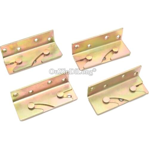 HOT 12PCS Heavy Duty Furniture Hang Buckles Bed Rail Insert Hook Plate Brackets Hidden Bed Buckle Latches Connecting Fittings