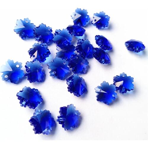 Hot Selling New Blue Snow Shape K9 Crystal Chandelier Beads 100pcs in 2 holes Faceted Diy Crystal Beads For Strands Garlands