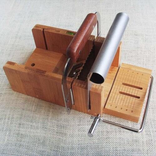 Multi-function Adjustable Bamboo Soap Mold Handmade Loaf Cutter Mold + Beveler Planer Wire Slicer for Making Loaf Cake Soap