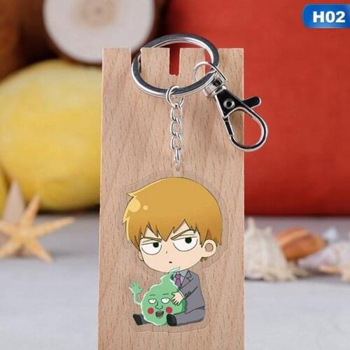 Mob Psycho 100 Keychain Anime Cartoon Figure Mobu Saiko Hyaku Kageyama Shigeo Kageyama Ritsu Acrylic Key Ring