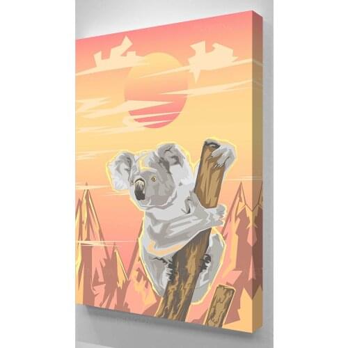 Modular Wall Art Canvas Cute Animal Paintings Pictures Prints Koala Poster Home Decoration Watercolor For Living Room Framework