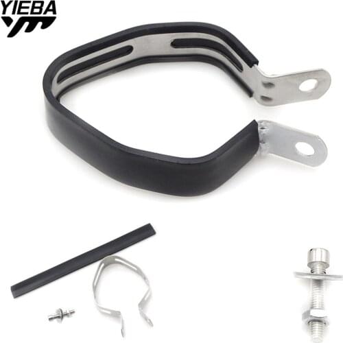 Motorcycle Accessorie Exhaust Pipe Adapter Stainless Steel With Rubber Motorbike Carbon Fiber Exhaust Pipe Performance Clamps