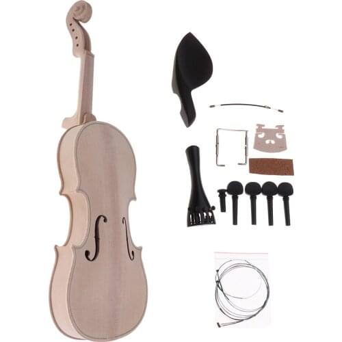 Violin DIY Kit, Make Your Own 4/4 Spruce Wood Violin, Polished Violin Body, Exquisite Workmanship