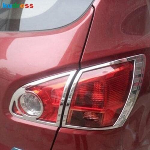Rear Light Lamp Cover Trim For Nissan Qashqai 2007 2008 2009 2010 2011 2012 2013 Chrome Taillight Frame Trims Car Accessories