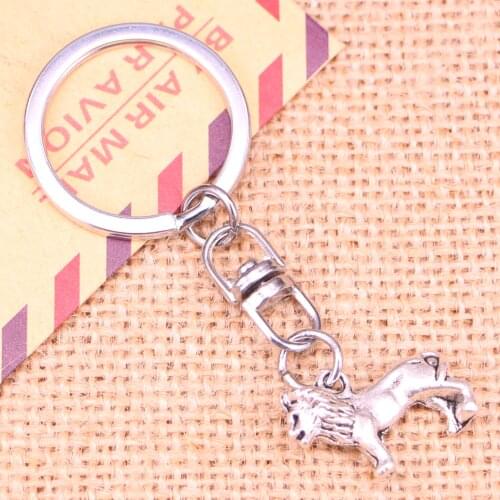 New Fashion Keychain 23x15mm lion Pendants DIY Men Jewelry Car Key Chain Ring Holder Souvenir For Gift