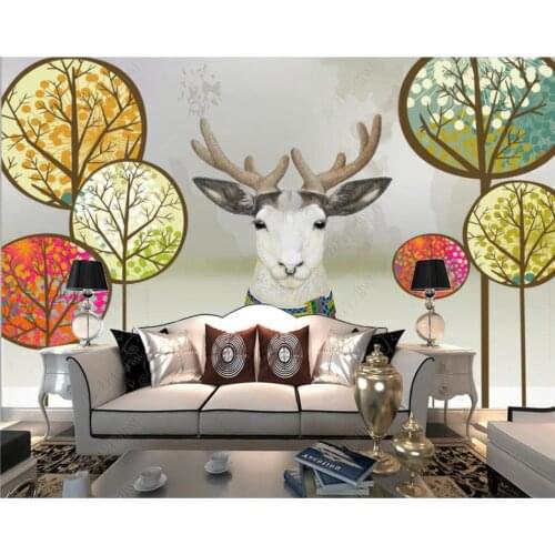 Custom photo wallpaper for walls 3 d mural European cartoon forest deer childrens room background wall papers home decoration