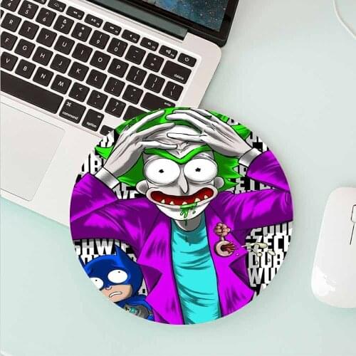 Anime Rick Cute Cartoon Character Small Size Office Gaming PC Laptop Small Size Waterproof Non-slip Mat Desk Mat Round Mouse Pad