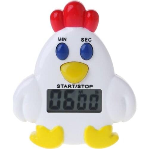 Cute Cartoon Chicken Electronic LCD Digital Countdown Kitchen Timer Cooking Baking Helper 100 Minutes Reminder