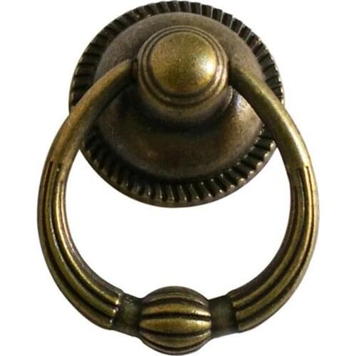 Vintage shaky drop rings furniture knob bronze drawer cabinet knob antique brass dresser cupboard door pull handle knob