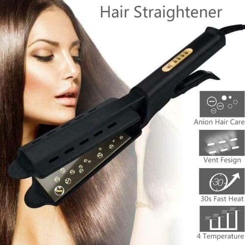 Hair Straightener Hot Comb Four-gear Temperature Adjustment Ceramic Tourmaline Ionic Flat Iron Planchas De Pelo Profesional