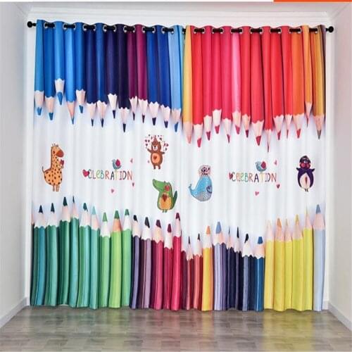New custom childrens room cute cartoon boy girl bedroom Wind and cold protection 3d curtains
