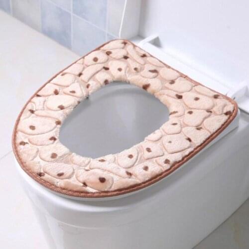 Winter warm Goose soft stone blanket Zipper toilet seat cover bathroom WC leather waterproof potty pad toilet cover 43*36.5cm