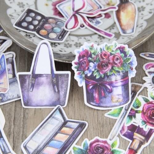 25pcs Watercolor Fashion Women Acessories Scrapbooking Stickers Handbag Shoes Cosmetic DIY Laptop Hydro Flask Sticker Decoration