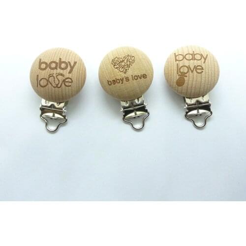 25PCS BeechWood Baby Pacifier Dummy Holder Clips