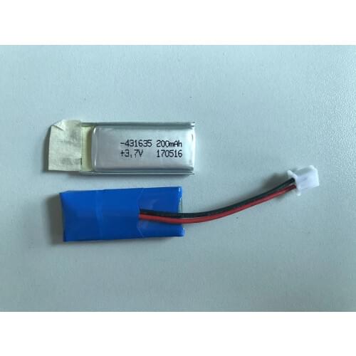 3.7V 1S1P 431635 200mAh li-po li-polymer battery pack