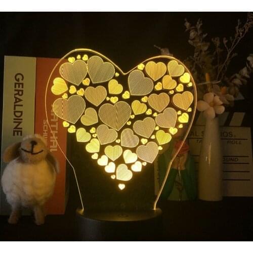 3D Neon Lava Lamp Atmosphere Heart Shape Night Light LED Birthday Party Decor Surprise Gift for Girlfriend Wife Mom Nightlight