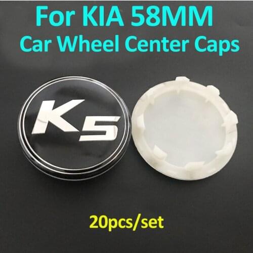 100X 58MM 5.8CM Car Styling For K2 K3 K5 Wheel Center Hub Caps Covers ABS Auto Rim Emblem Accessory Black Gray Silvery