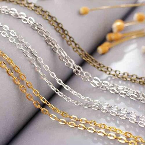 5 Meters/lot Gold Silver Rhodium Antique Bronze Color Iron Necklace Chain 2x3mm 3x4mm Bulk Jewelry Chain for DIY Jewelry Making
