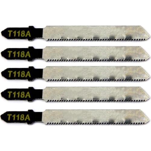 5pcs New T118A HCS Curved Jigsaw Blades For Metal Cutting 77mm Length 1.0-3.0mm