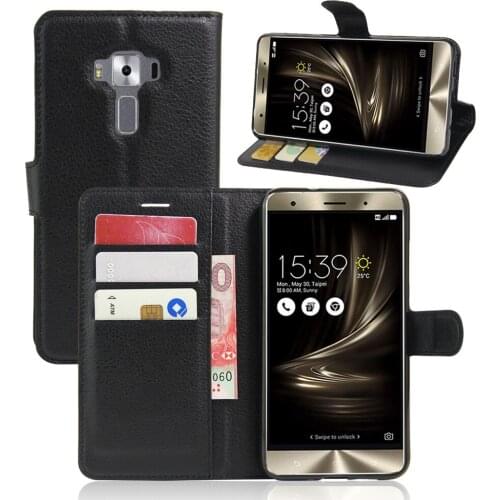 Smartphone cases for ASUS ZenFone 3 Deluxe ZS550KL,100pcs/lot,Luxury TPU leather flip wallet case for ZenFone 3 Deluxe ZS550KL