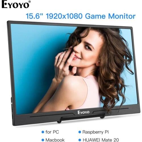 Eyoyo EM15H Portable Gaming Monitor 15.6" with USB-C HDMI 1080P HDR Display Second Screen for Laptop PC Xbox PS3/4 WiiU Switch