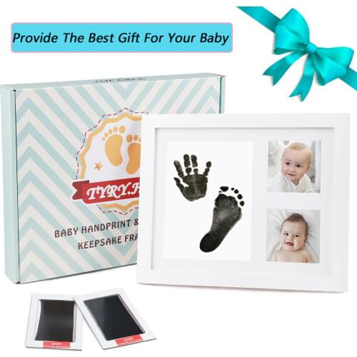 TYRY.HU Baby Handprint and Footprint Photo Frame for Newborn Baby Shower Gift Set with 2 Ink Pad Non-Toxi Album souvenirs