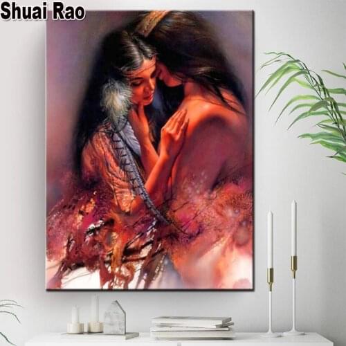 Indian couple diy Diamond painting mosaic Diamond 3d picture Full Square/round 5d Lover Gift diamond Embroidery home decor