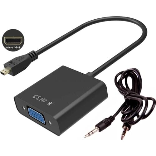 Micro HDMI TO VGA Adapter Cable HDMI Male Adapter to VGA Female Converter Cable For Projector PC PS3 4 XBOX HDTV Andorid TV Box