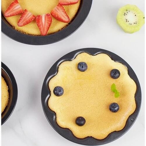 5.6 Inch Flower Round Baking Tray Nonstick Carbon Steel Pie Pan Cake Mold Mini Pizza Mould Baking Pan Pancake Maker Pastry Tools