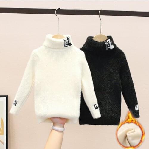 Fashion Kids Sweaters Spring Winter Baby Boys Girls Warm Knitted Bottoming Thicken Teenag Childrens Clothes School High Quality