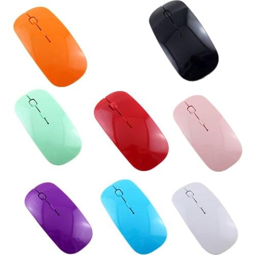 Ultra Thin USB 2.4Ghz Wireless Mouse Optical Gaming Slim Receiver Computer For Apple Laptop Power Switch Mice