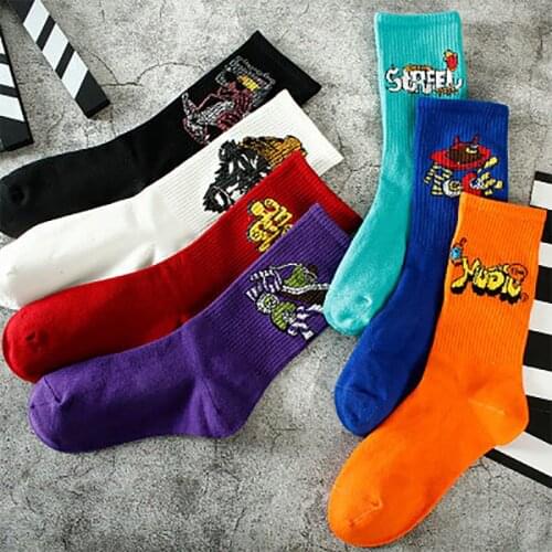 New Fashion Mans Socks Inscription pattern Street Retro Hip Hop Cool Style Unisex Long Socks Casual Wild Cotton Soft Comfort