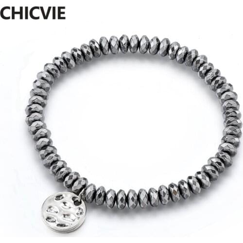 CHICVIE Luxury Brand Charm Custom Handmade Bracelets& Bangles Beads For Women Stainless Steel Jewelry Making Bracelets SBR190020