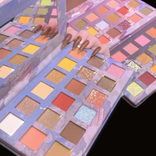 18 Color Eye Shadow Palette Matte Glitter Pearlescent Powder Eyeshadow Blush Long-lasting Natural Face Makeup TSLM1